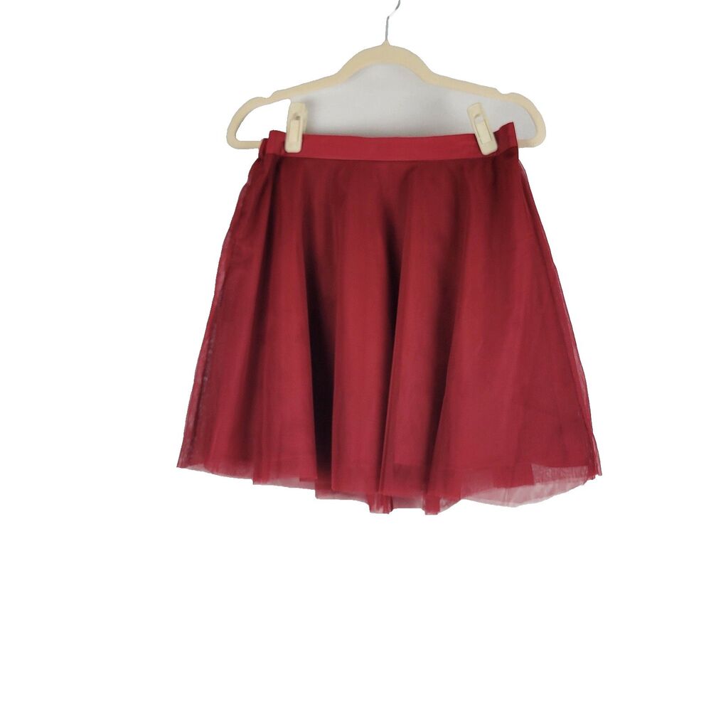 Tulip B Women’s Red Tulle Mini Skirt Size Large High Waisted Layered NWT